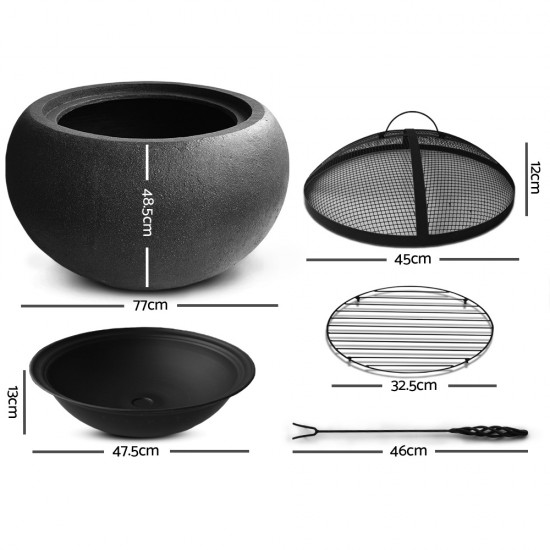 Grillz Outdoor Portable Lightweight Oval Fire Pit Grillz Outdoor Portable Lightweight Oval Fire Pit