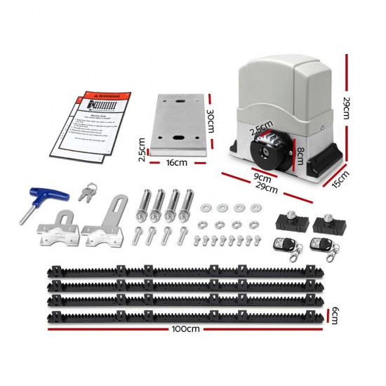 LockMaster Electric Sliding Gate Opener 1200KG With Hardware Kit 4M Rail LockMaster Electric Sliding Gate Opener 1200KG With Hardware Kit 4M Rail