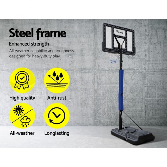 Everfit 3.05M Portable Basketball Stand System Height Adjustable Blue Everfit 3.05M Portable Basketball Stand System Height Adjustable Blue