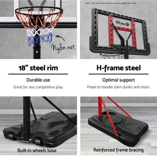 Everfit 3.05M Portable Basketball Stand System Height Adjustable Blue Everfit 3.05M Portable Basketball Stand System Height Adjustable Blue