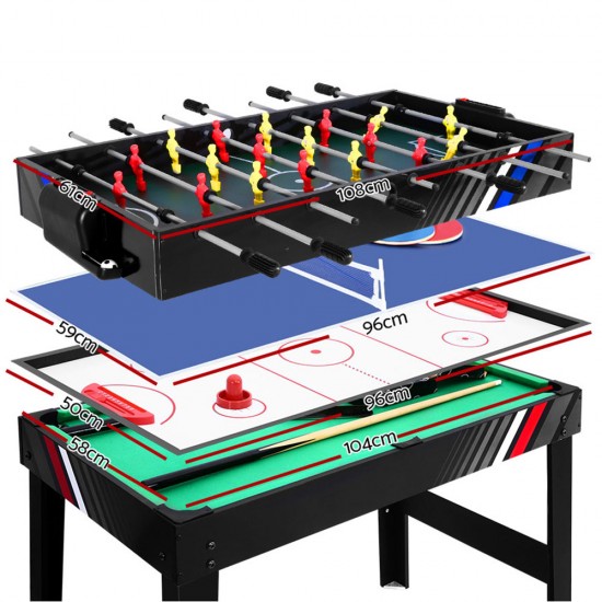 4FT 4-In-1 Soccer Table Tennis Ice Hockey Pool Game Football Foosball Kids Adult 4FT 4-In-1 Soccer Table Tennis Ice Hockey Pool Game Football Foosball Kids Adult