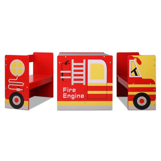 Keezi Kids Fire Truck Table & Chair Set Keezi Kids Fire Truck Table & Chair Set