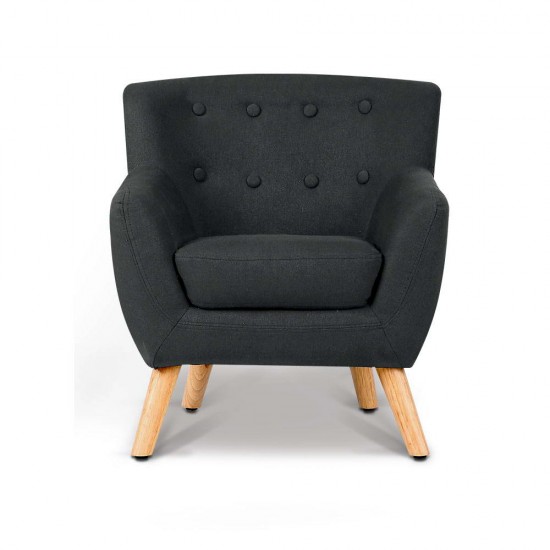 Artiss Kids Fabric Accent Armchair - Black Artiss Kids Fabric Accent Armchair - Black