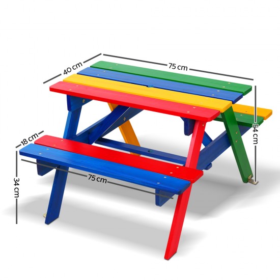 Keezi Kids Wooden Picnic Bench Set Keezi Kids Wooden Picnic Bench Set