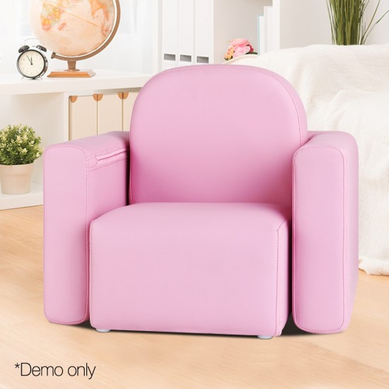 Artiss Kids Covertible Armchair - Pink Artiss Kids Covertible Armchair - Pink