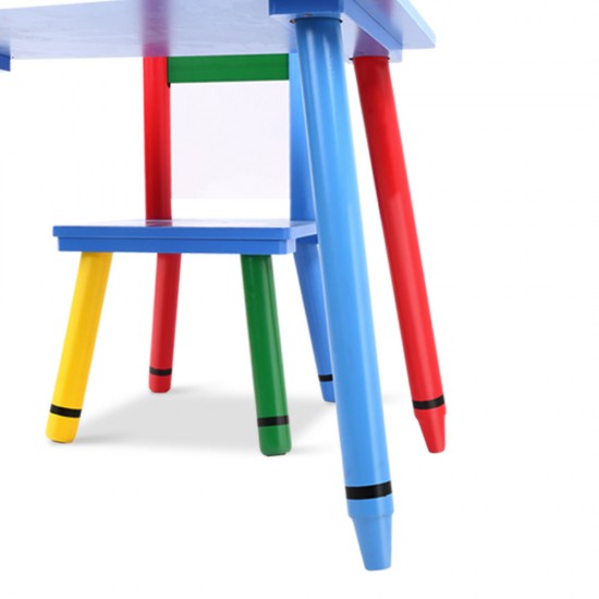 Keezi Kids 3 Piece Wooden Dining Set - Multi-Color Keezi Kids 3 Piece Wooden Dining Set - Multi-Color