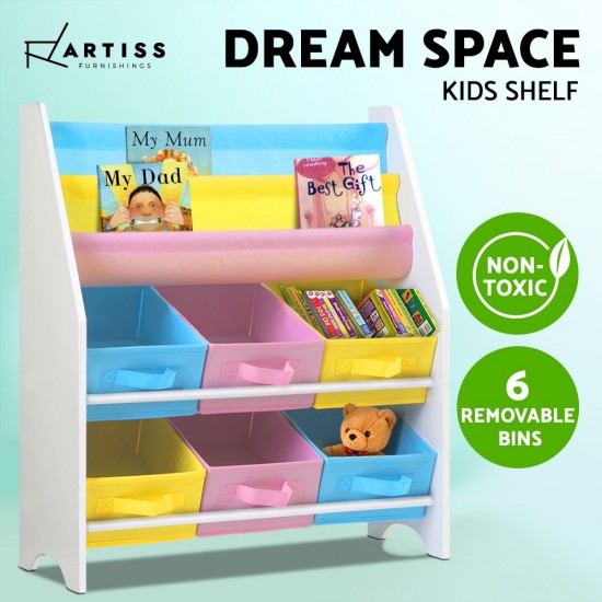Artiss Kids Bookshelf Toy Storage Organizer Bookcase 2 Tiers Artiss Kids Bookshelf Toy Storage Organizer Bookcase 2 Tiers