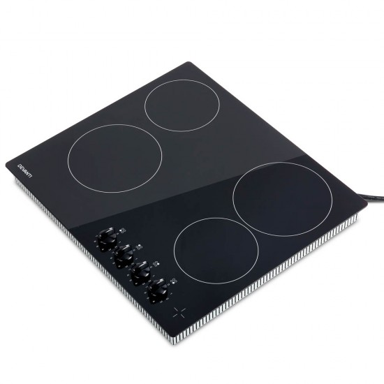 6000W Four Burner Ceramic Cooktop - Black 6000W Four Burner Ceramic Cooktop - Black