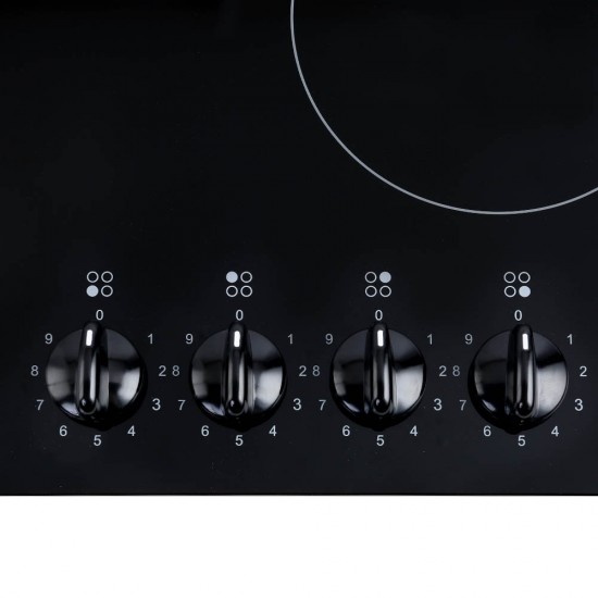 6000W Four Burner Ceramic Cooktop - Black 6000W Four Burner Ceramic Cooktop - Black