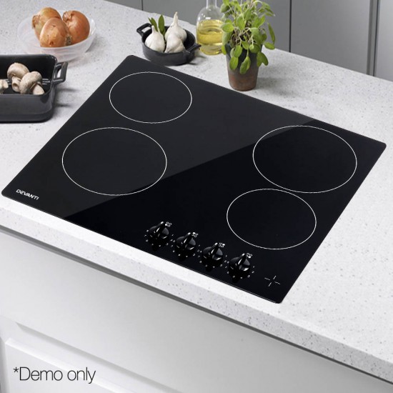 6000W Four Burner Ceramic Cooktop - Black 6000W Four Burner Ceramic Cooktop - Black