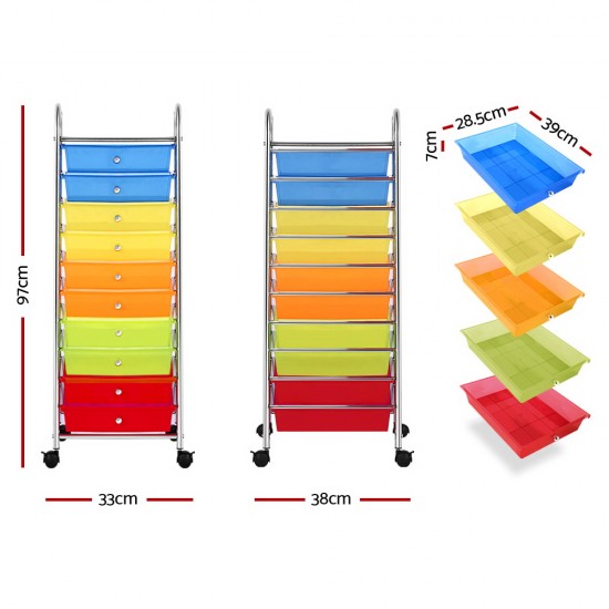 10 Drawer Kithchen Storage Trolley Cart Organizer Portable Rolling Cart Black 10 Drawer Kithchen Storage Trolley Cart Organizer Portable Rolling Cart Black