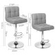Artiss Set of 2 Fabric Bar Stools - Grey Artiss Set of 2 Fabric Bar Stools - Grey