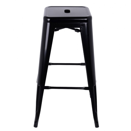 Artiss Set of 2 Metal Backless Stools - Black Artiss Set of 2 Metal Backless Stools - Black