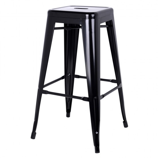 Artiss Set of 2 Metal Backless Stools - Black Artiss Set of 2 Metal Backless Stools - Black
