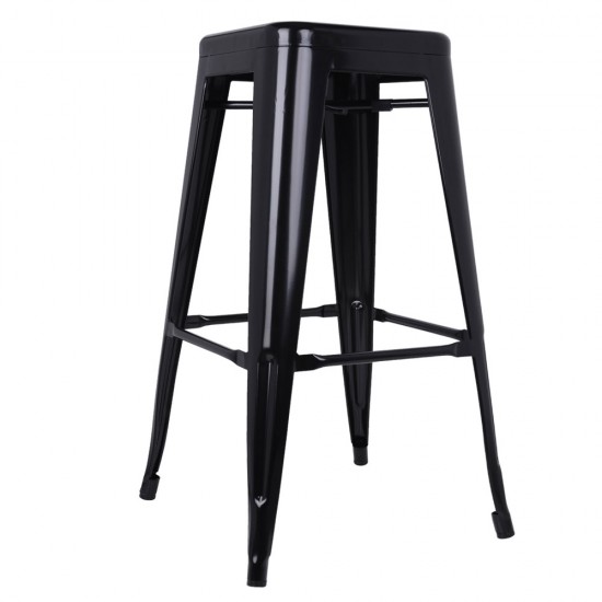 Artiss Set of 2 Metal Backless Stools - Black Artiss Set of 2 Metal Backless Stools - Black