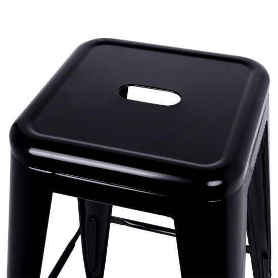 Artiss Set of 2 Metal Backless Stools - Black Artiss Set of 2 Metal Backless Stools - Black