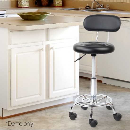 Artiss PU Leather Swivel Chair with Backrest - Black Artiss PU Leather Swivel Chair with Backrest - Black