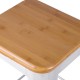 Artiss Set of 2 Metal and Bamboo Bar Stools - White Artiss Set of 2 Metal and Bamboo Bar Stools - White