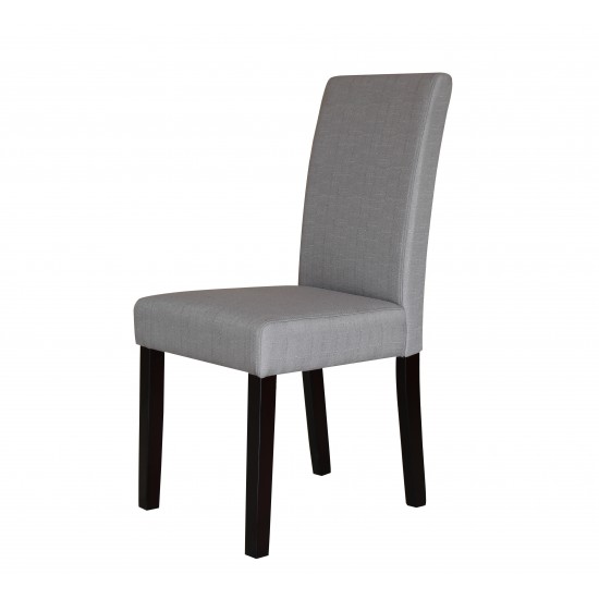 2 x Premium Fabric Linen Palermo Dining Chairs High Back - Light Slate Grey 2 x Premium Fabric Linen Palermo Dining Chairs High Back - Light Slate Grey
