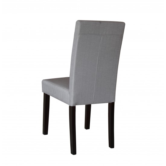 2 x Premium Fabric Linen Palermo Dining Chairs High Back - Light Slate Grey 2 x Premium Fabric Linen Palermo Dining Chairs High Back - Light Slate Grey