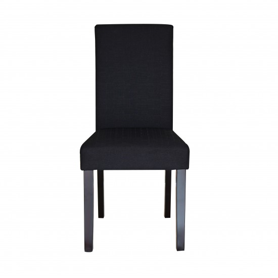 2 x Premium Fabric Linen Palermo Dining Chairs High Back - Black 2 x Premium Fabric Linen Palermo Dining Chairs High Back - Black
