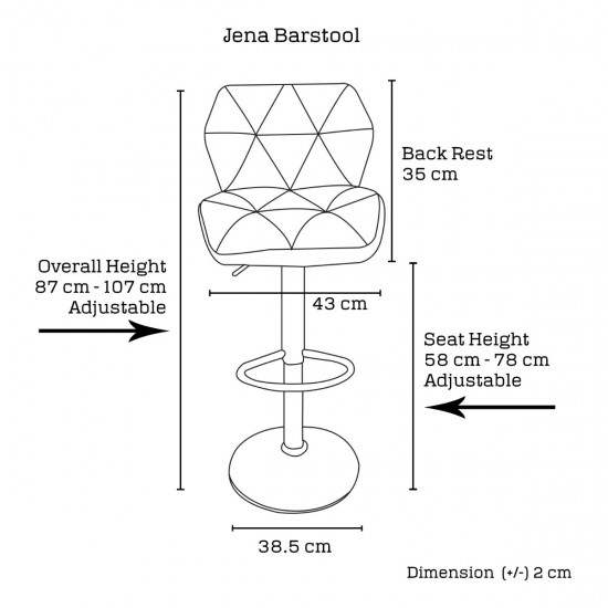 2 X Jena Barstools Black 2 X Jena Barstools Black