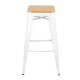 Artiss Set of 2 Bamboo Backless Bar Stools - White Artiss Set of 2 Bamboo Backless Bar Stools - White