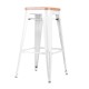 Artiss Set of 2 Bamboo Backless Bar Stools - White Artiss Set of 2 Bamboo Backless Bar Stools - White