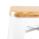 Artiss Set of 2 Bamboo Backless Bar Stools - White Artiss Set of 2 Bamboo Backless Bar Stools - White