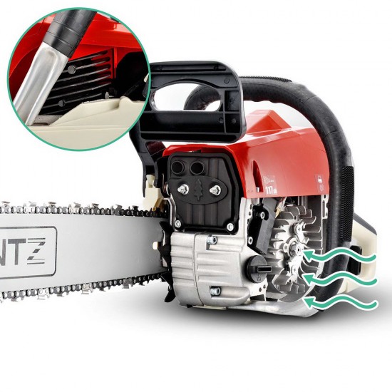 Giantz 62CC Commercial Petrol Chainsaw - Red & White Giantz 62CC Commercial Petrol Chainsaw - Red & White