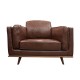 1 Seater Stylish Leatherette Brown York Sofa 1 Seater Stylish Leatherette Brown York Sofa