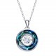 Women White Gold Plated Made With Swarovski Crystal Pendant Necklace