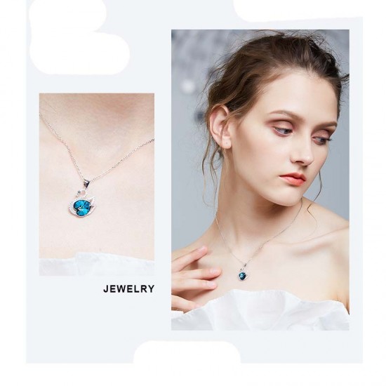Made With Swarovski Necklace Pendant Silver Jewelry Swan