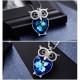 Made With Swarovski Necklace Pendant Silver Jewelry Owl Shape