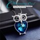 Made With Swarovski Necklace Pendant Silver Jewelry Owl Shape