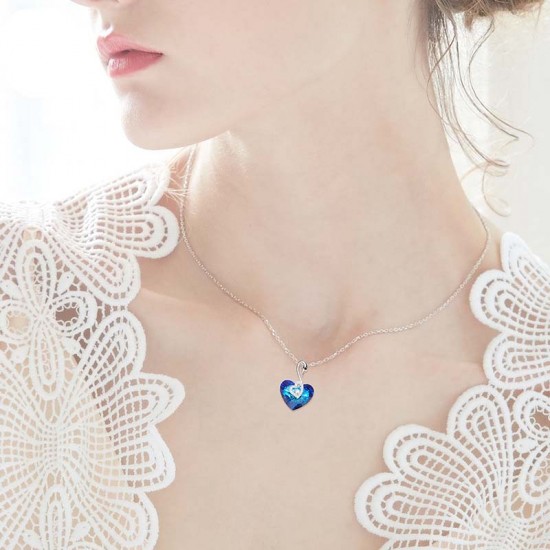 Made With Swarovski Necklace Pendant Silver Jewelry Swan Shape