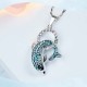 Necklace Made With Swarovski Crystal Pendant Silver Jewelry Dolphin