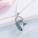 Necklace Made With Swarovski Crystal Pendant Silver Jewelry Dolphin