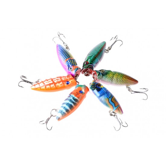 6X 3.5cm Popper Poppers Fishing Lure Lures Surface Tackle Fresh Saltwater