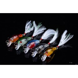 5x 4.5cm Popper Crank Bait Fishing Lure Lures Surface Tackle Saltwater