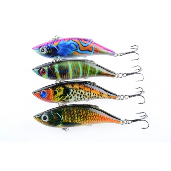 4x 8cm Vib Bait Fishing Lure Lures Hook Tackle Saltwater