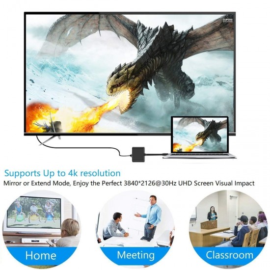 USB C to HDMI Adapter, Type C AV Converter 4K HDMI USB 3.0 Port USB-C Female USB C to HDMI Adapter, Type C AV Converter 4K HDMI USB 3.0 Port USB-C Female