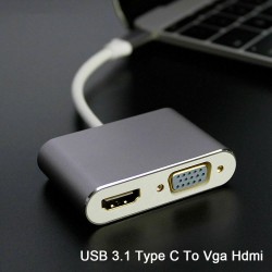 USB Type C to HDMI 4K VGA Adapter For Macbook Chromebook Pixel  XPS 13 iPad Pro