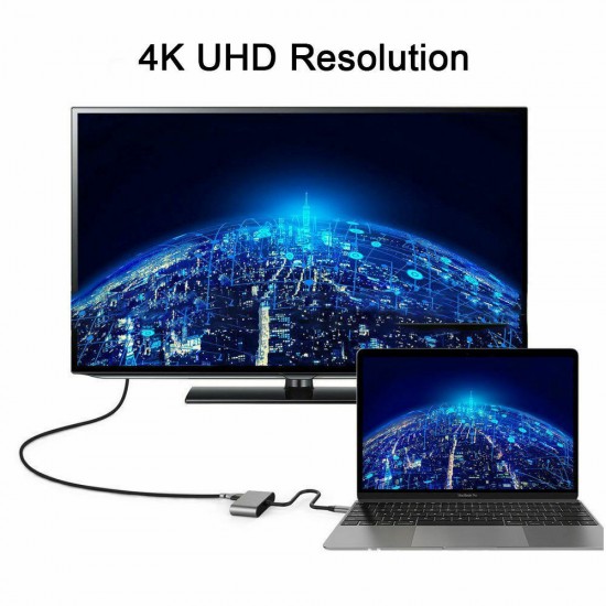 USB Type C to HDMI 4K VGA Adapter For Macbook Chromebook Pixel  XPS 13 iPad Pro