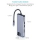 8in1 USB Type  C to HDMI Micro SD/TF Card Reader,VGA,USB 3.0 Enthernet