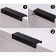 Aluminum Kitchen Cabinet Handles Bar Drawer Handle Pull 96 128 192 320MM