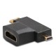 2in1 Mini HDMI Micro HDMI Male to HDMI Female Adapter Converter 1080P 2in1 Mini HDMI Micro HDMI Male to HDMI Female Adapter Converter 1080P