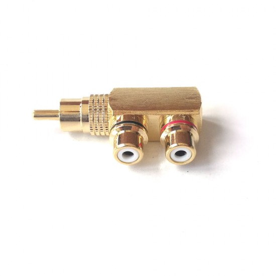 RCA AV Audio Splitter Adapter 1 Male To 2 Female Gold Plated RCA AV Audio Splitter Adapter 1 Male To 2 Female Gold Plated