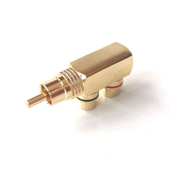 RCA AV Audio Splitter Adapter 1 Male To 2 Female Gold Plated RCA AV Audio Splitter Adapter 1 Male To 2 Female Gold Plated